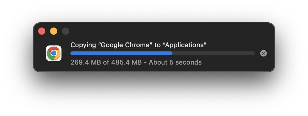 Copying Google Chrome to Applications